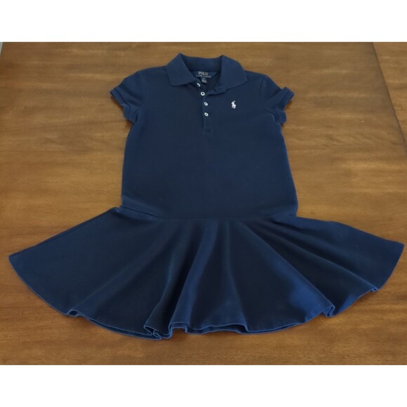 Ralph Lauren Girls Stretch Mesh Polo Dress 6 - Picture 2 of 6